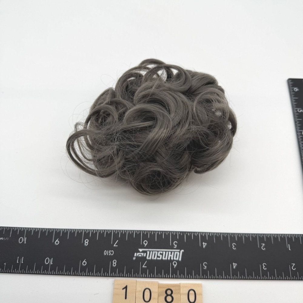 Messy darker Gray Hair Bun with Clips unused add extra fullness to bun pony - Picture 3 of 3